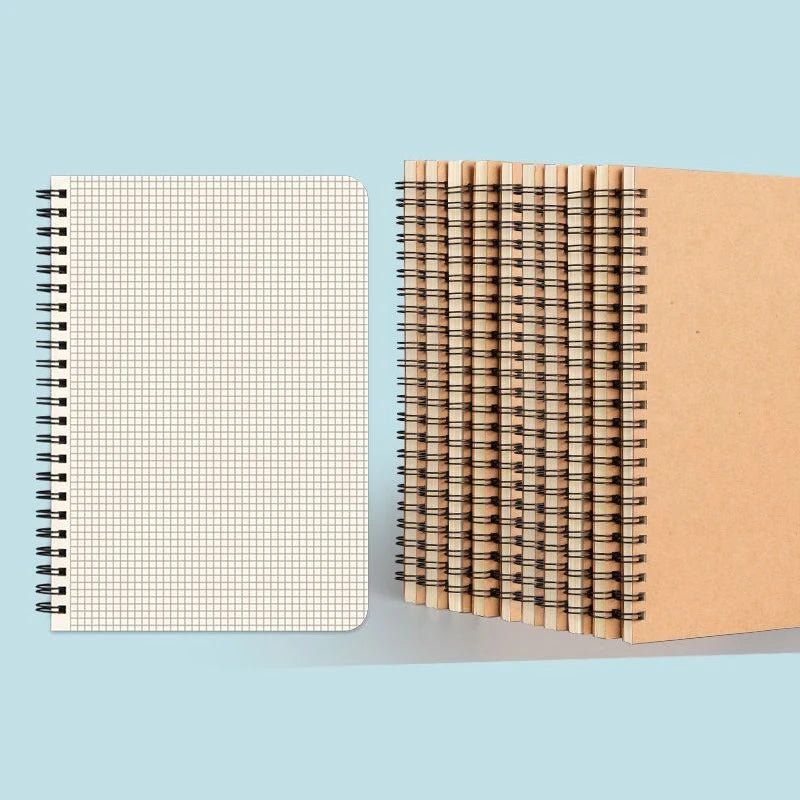 A5/B5 Notebook,Kraft Paper Black Cover Coil Notepad,60 Sheets/Book,Grid Horizontal Line Inner Page,Office Study Stationery CS-99