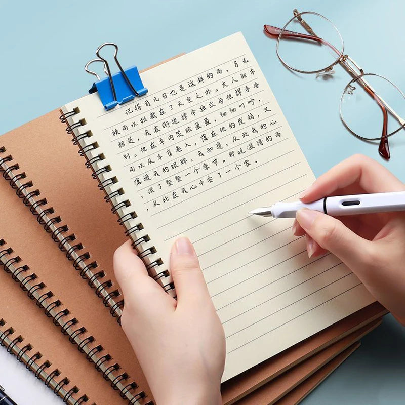 A5/B5 Notebook,Kraft Paper Black Cover Coil Notepad,60 Sheets/Book,Grid Horizontal Line Inner Page,Office Study Stationery CS-99