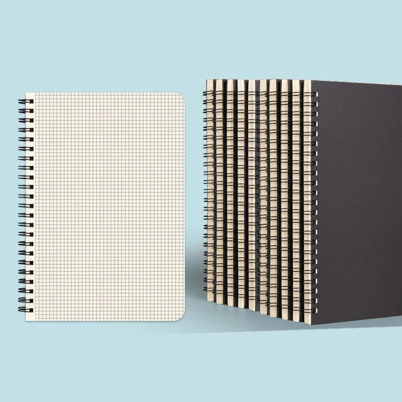 A5/B5 Notebook,Kraft Paper Black Cover Coil Notepad,60 Sheets/Book,Grid Horizontal Line Inner Page,Office Study Stationery CS-99