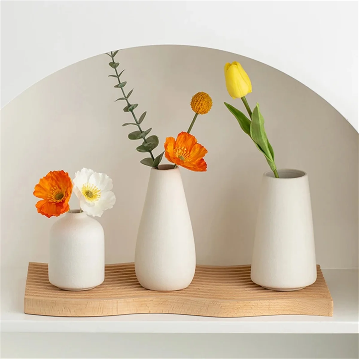 Nordic Flower Vase White Ceramic Vase Wedding Centerpiece Arrangement Plants Flower Pot Room Desktop Decoration