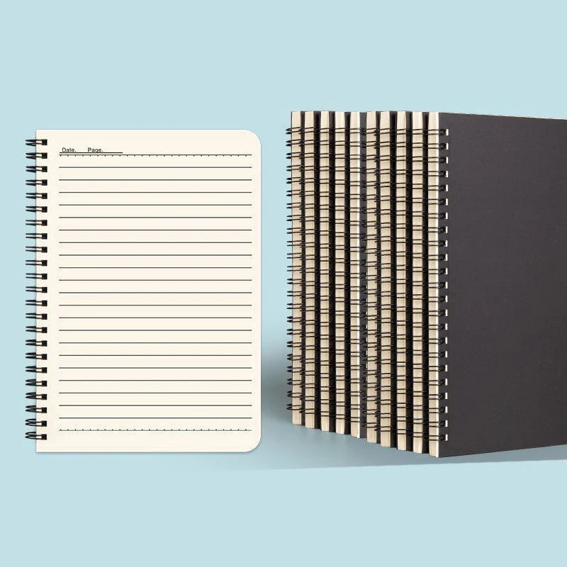 A5/B5 Notebook,Kraft Paper Black Cover Coil Notepad,60 Sheets/Book,Grid Horizontal Line Inner Page,Office Study Stationery CS-99