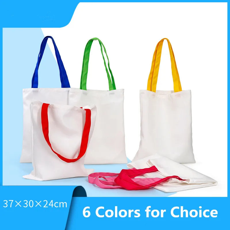 10pcs/lot Sublimation Blank Canvas Bag For Sublimation INK Printing Transfer by Flat Heat Press 6colors Choice FREE SHIPPING