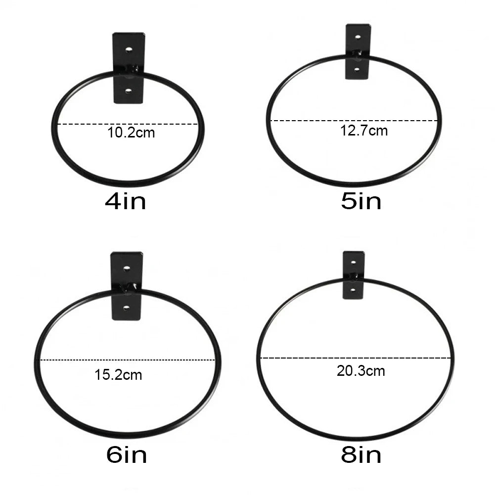 Circular Flower Basket Flower Pot Holder Rings Wall Mounted Metal Flower Wall Hanger Bracket Rings Potted Plant Storage Rack