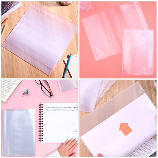 20 Pcs Waterproof Book Covers Clear Plastic Folders for Paperbacks Hardcover Soft Books Documents Protective Transparent Sleeves