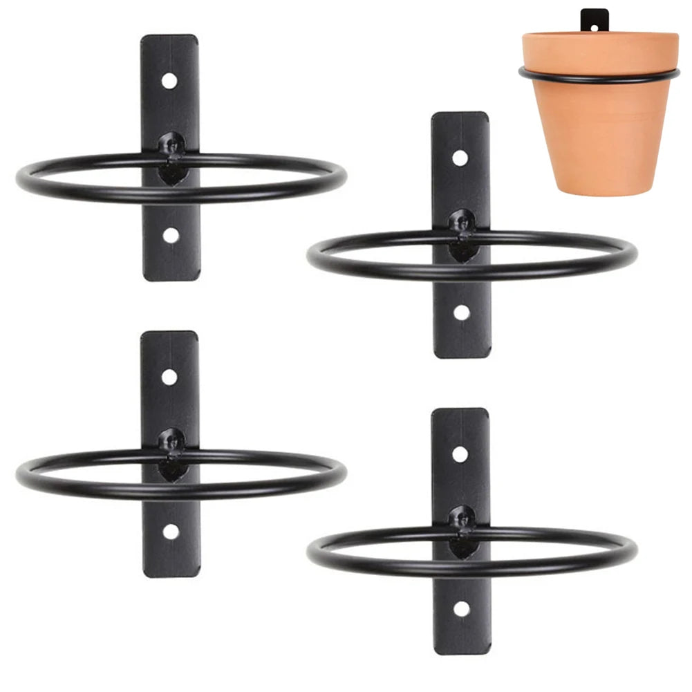 Circular Flower Basket Flower Pot Holder Rings Wall Mounted Metal Flower Wall Hanger Bracket Rings Potted Plant Storage Rack