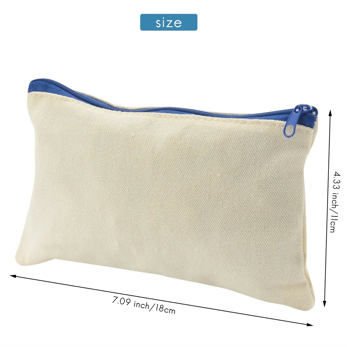 40 Pcs Canvas Zipper Bags Pencil Pouch Makeup Bags Blank Canvas Pencil Case Cosmetic Bag for Travel DIY Craft School (S)