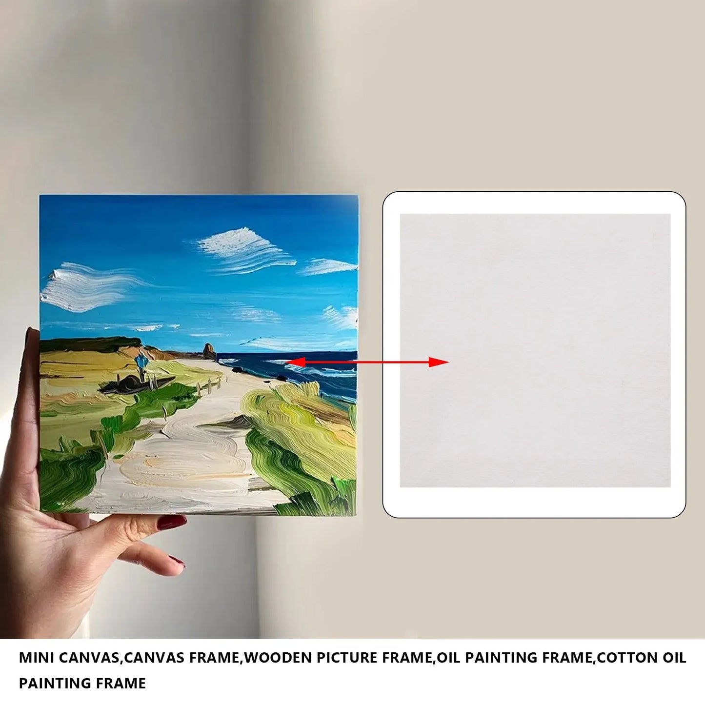 AA84 10Pcs/Set White Blank Art Boards Mini Stretched Artist Canvas Art Board Acrylic Oil Paint Wood+Cotton for Artwork Painting